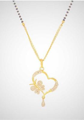 Gold Beaded Silver Plated Mangalsutra