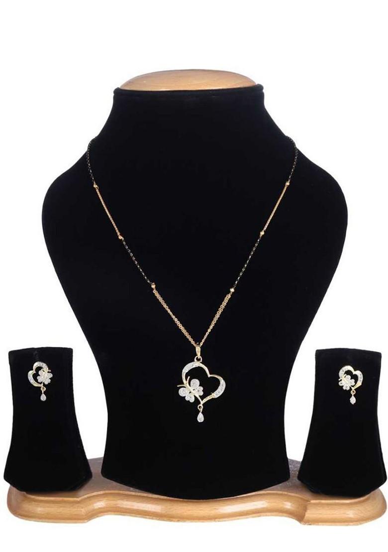 Gold Beaded Silver Plated Mangalsutra