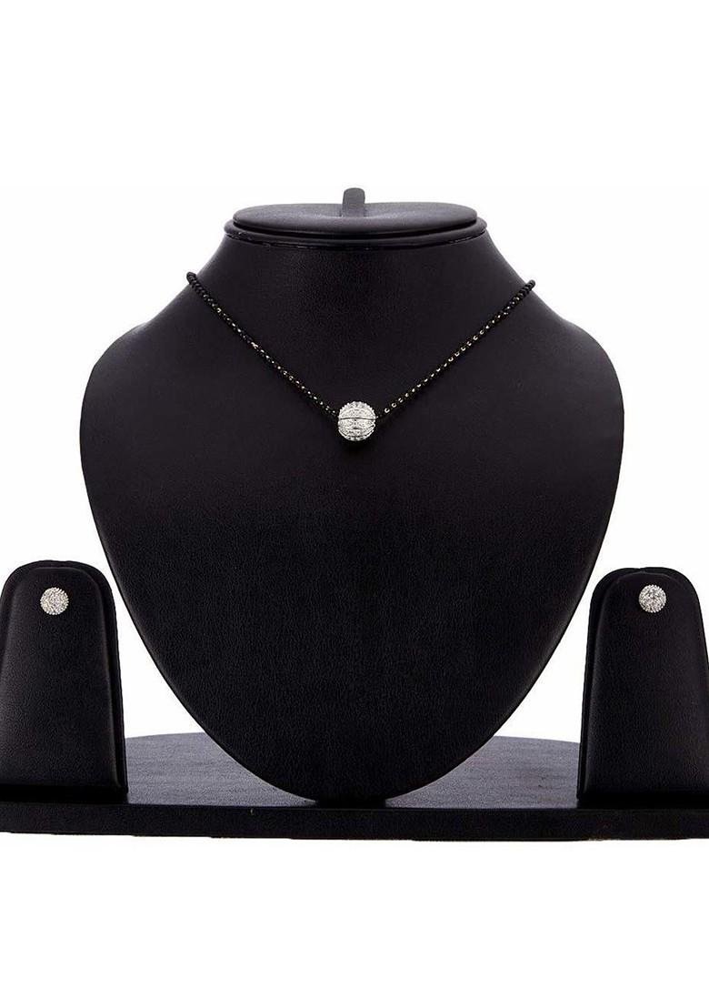 Gold Beaded Gold Plated Mangalsutra With Earrings