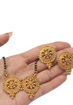 Gold Beaded Gold Plated Mangalsutra