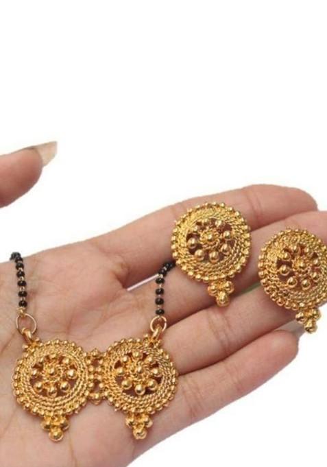 Gold Beaded Gold Plated Mangalsutra