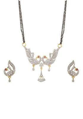 Silver Stone Studded Silver Plated Mangalsutra
