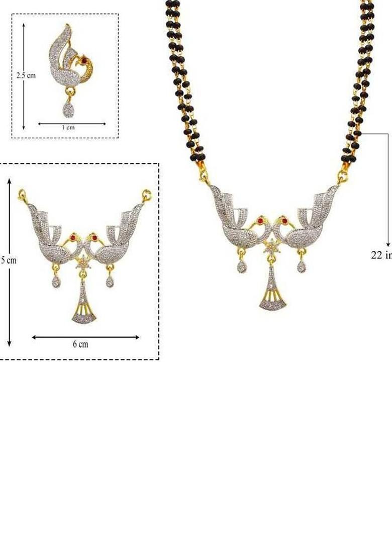 Silver Stone Studded Silver Plated Mangalsutra