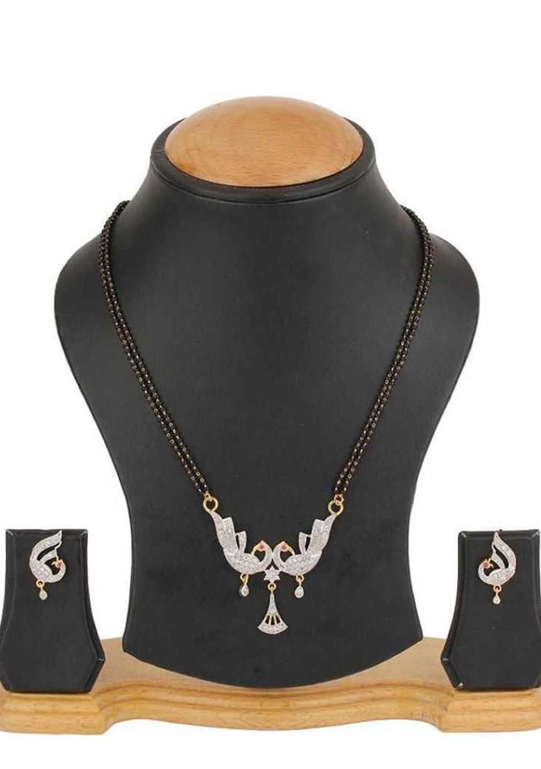 Silver Stone Studded Silver Plated Mangalsutra