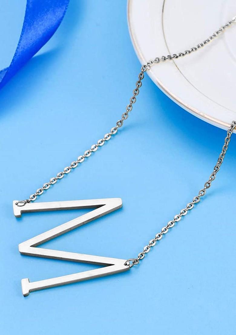 Silver M Alphabet Design 925 Sterling Silver Pendant