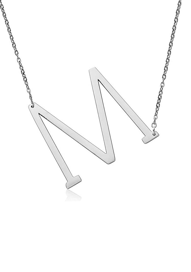 Silver M Alphabet Design 925 Sterling Silver Pendant