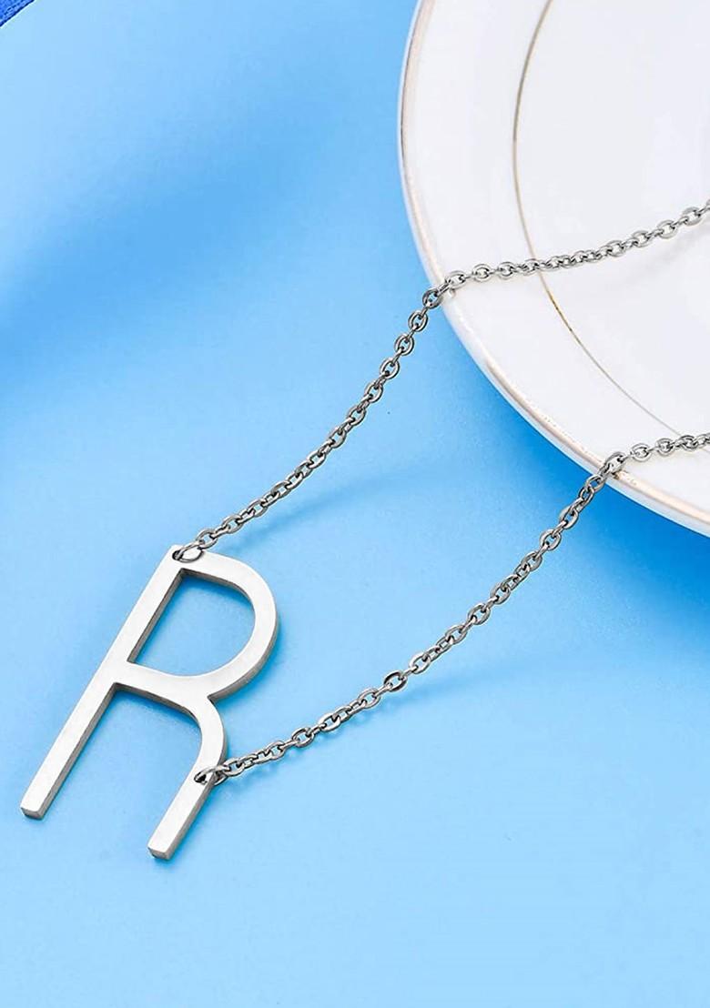 Silver R Alphabet Design 925 Sterling Silver Pendant
