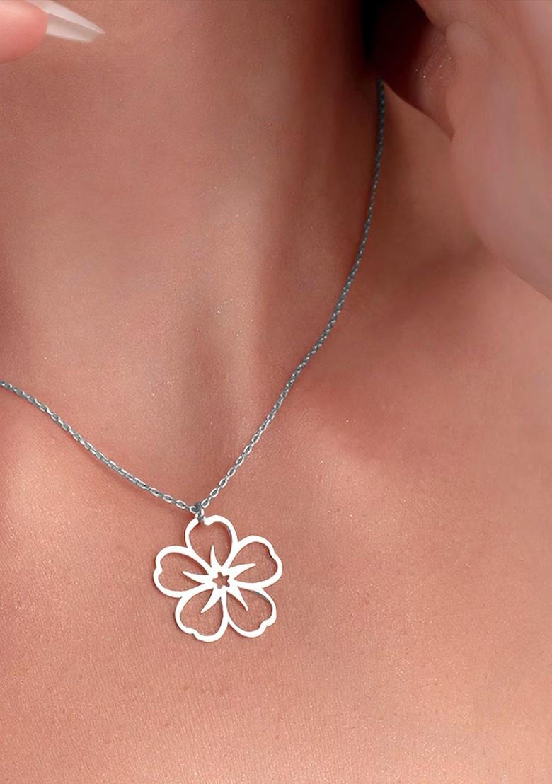 Silver Floral Shaped 925 Sterling Silver Pendant