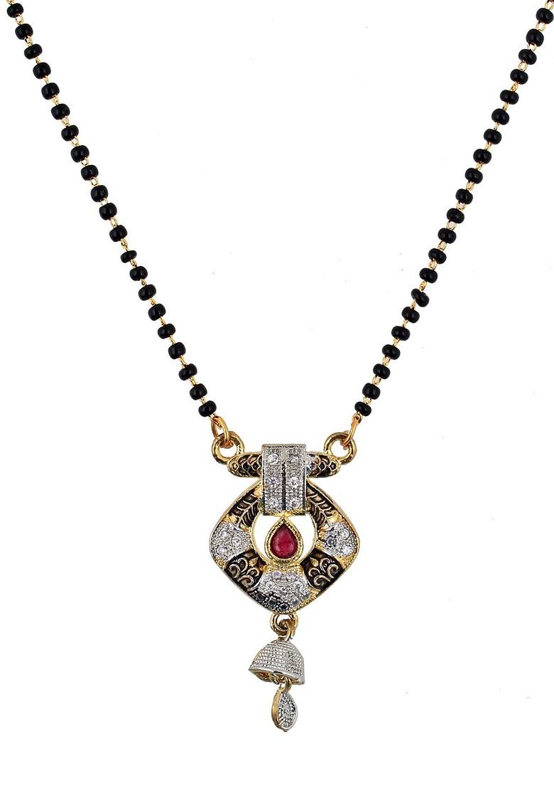 Black Studded Gold Plated Mangalsutra