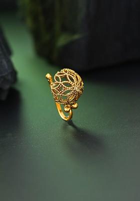 Gold Plated White Ad And Ruby Studded Stud Nose Pin