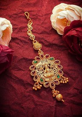 Gold Toned American Diamond Maangtikka
