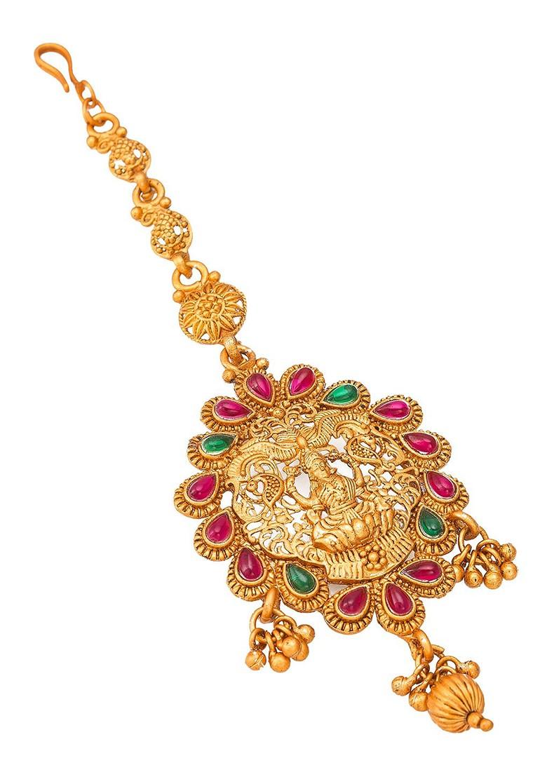 Gold Toned American Diamond Maangtikka