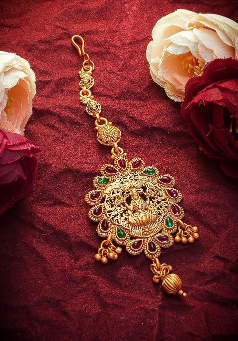 Gold Toned American Diamond Maangtikka