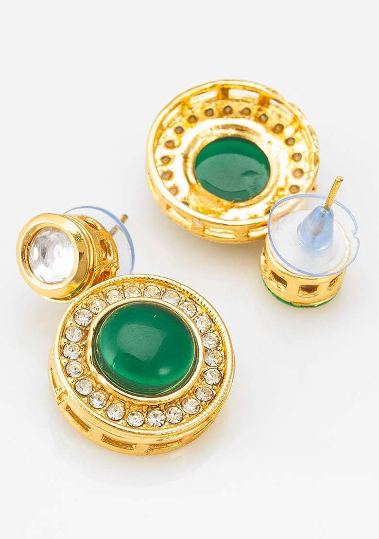 Gold Plated Kundan Stone Studded And Beaded Mangalsutra - Indya