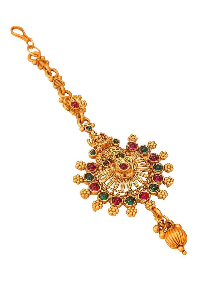 Gold Toned American Diamond Maangtikka