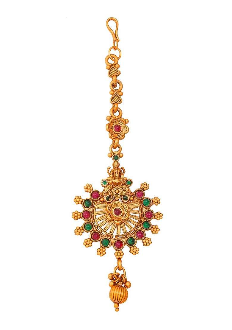 Gold Toned American Diamond Maangtikka - Indya
