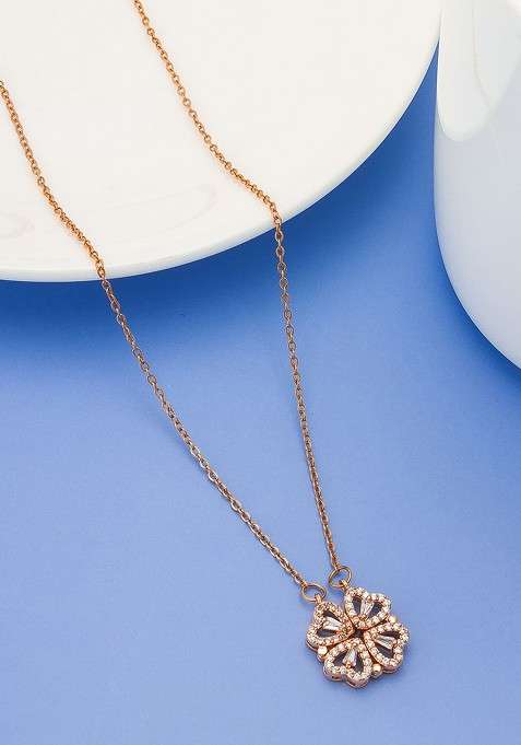 Gold Toned And White Alloy Gold Plated Mangalsutra