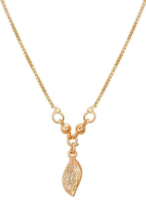 Gold Plated White Stone Studded And Beaded Mangalsutra
