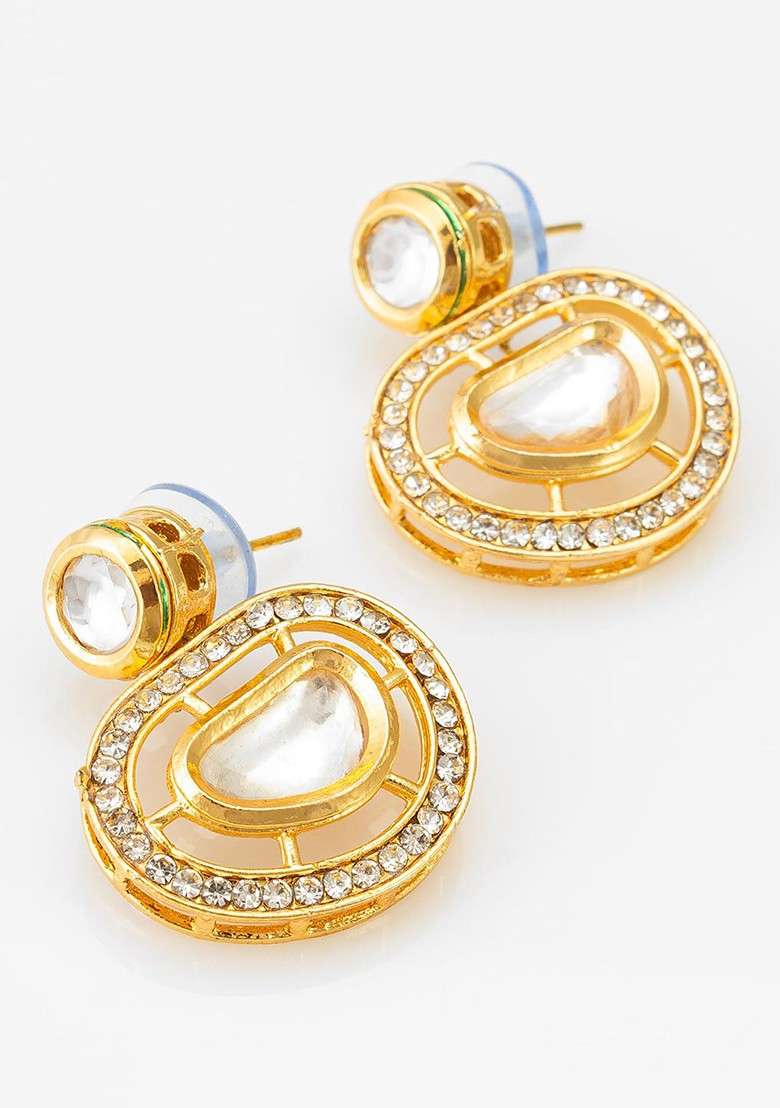 Gold Plated Kundan Stone Studded And Beaded Mangalsutra - Indya