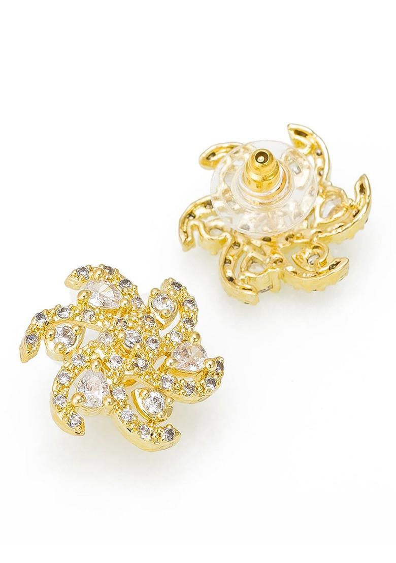 Gold Plated Black And White Ad Studded Beaded Mangalsutra