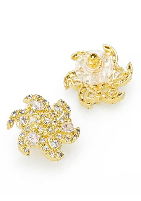 Gold Plated Black And White Ad Studded Beaded Mangalsutra