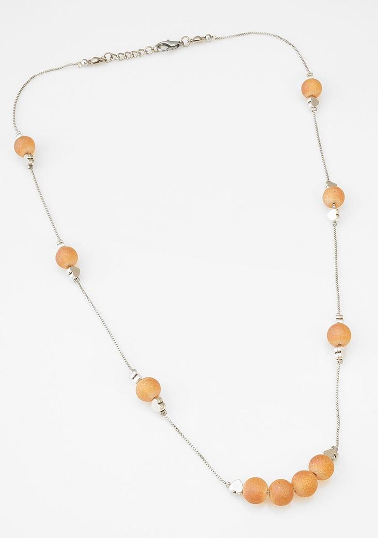 Silver Silver Kundan Studded Necklace