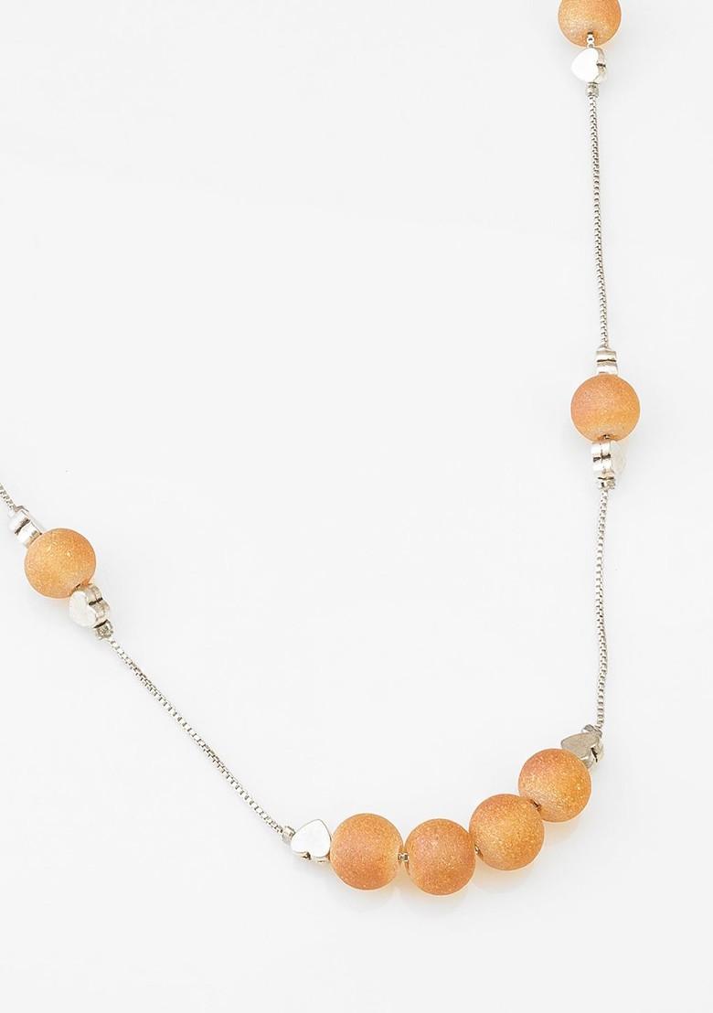 Silver Silver Kundan Studded Necklace