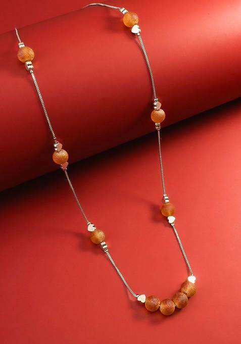 Silver Silver Kundan Studded Necklace