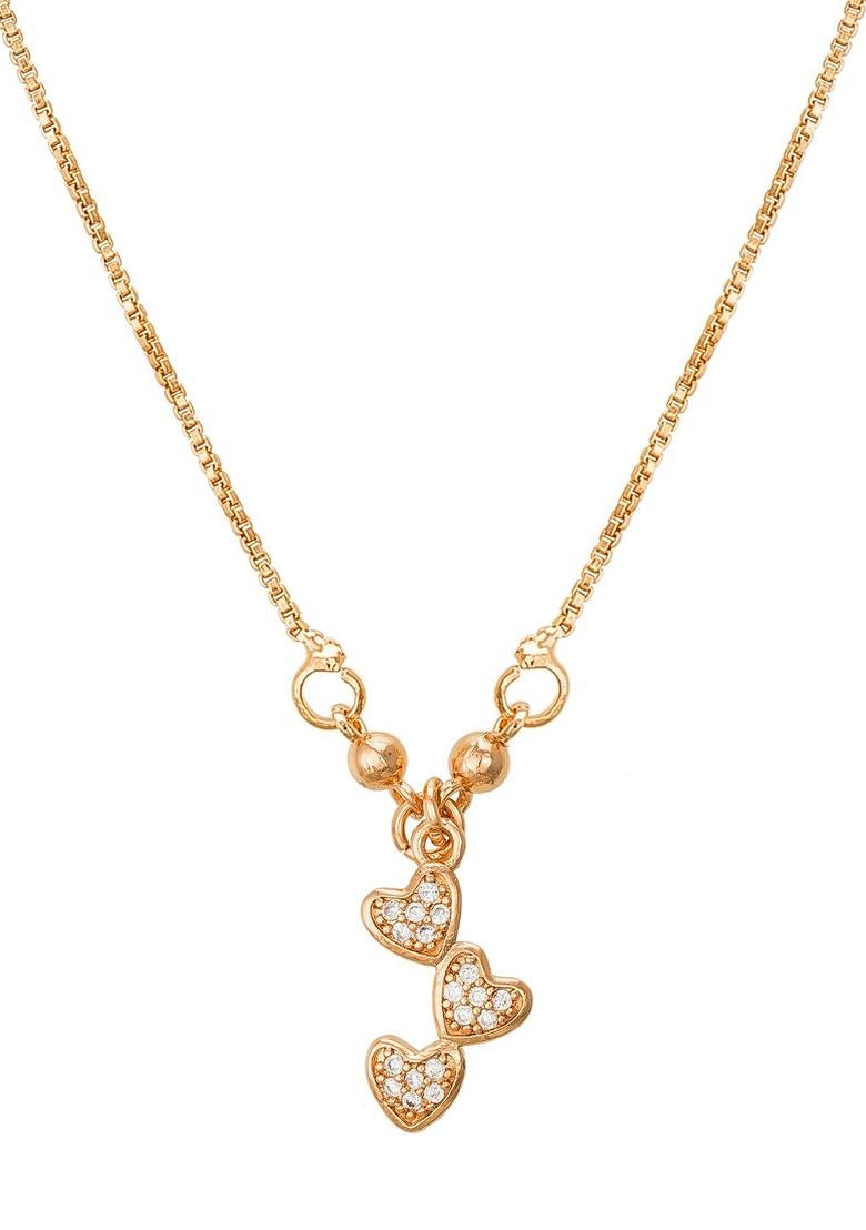 Gold Plated White Stone Studded And Beaded Mangalsutra