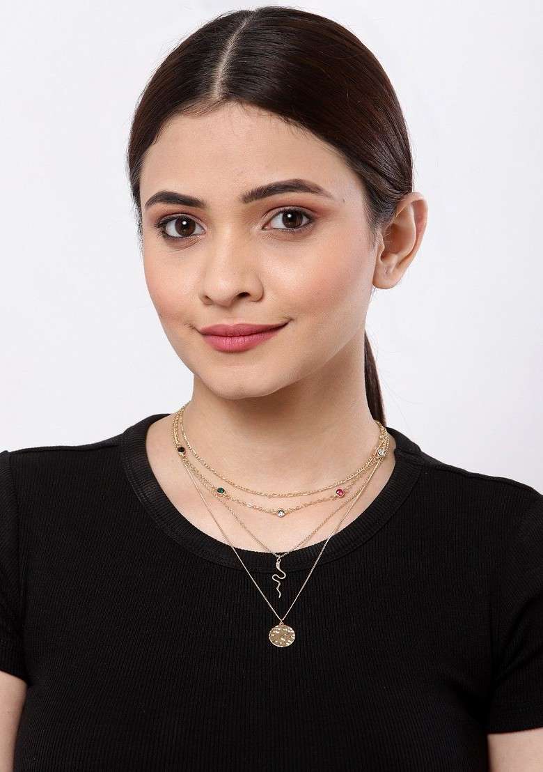 Gold Toned Brass Gold Plated Handcrafted Necklace - Indya