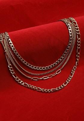 Gold Toned And Plated Layered Handcrafted Necklace