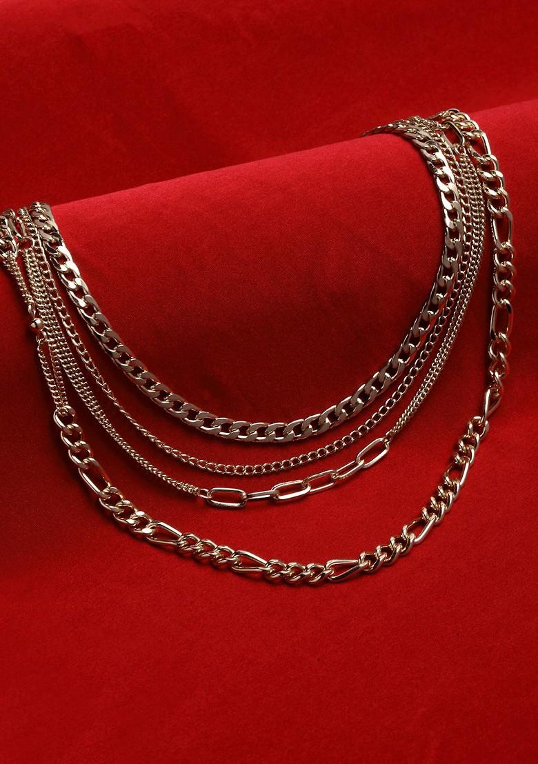 Gold Toned And Plated Layered Handcrafted Necklace
