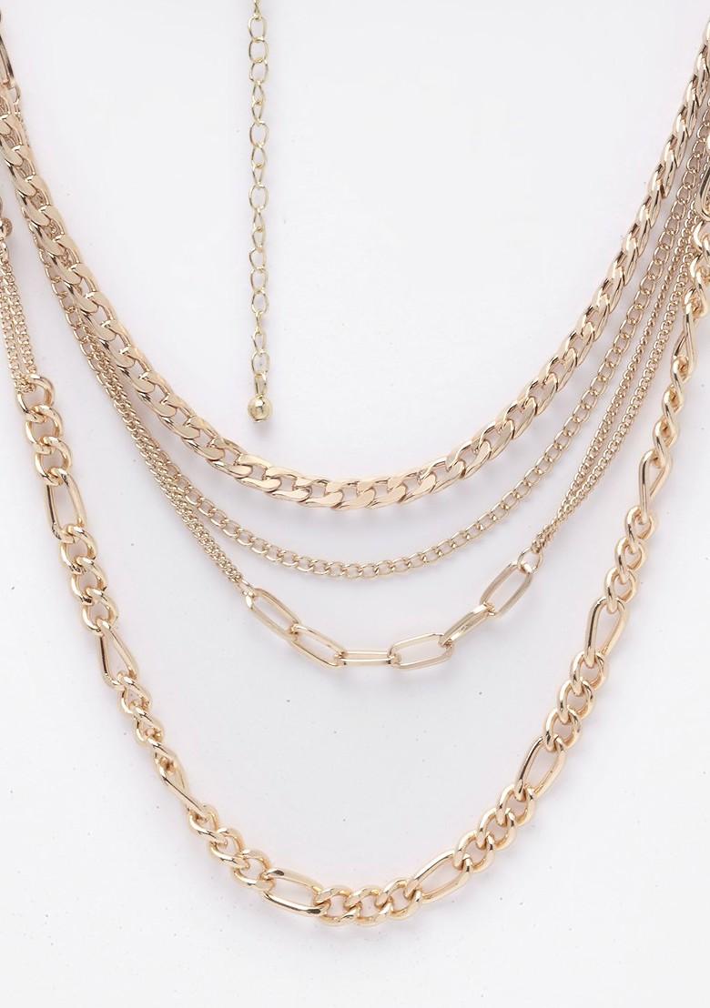 Gold Toned And Plated Layered Handcrafted Necklace