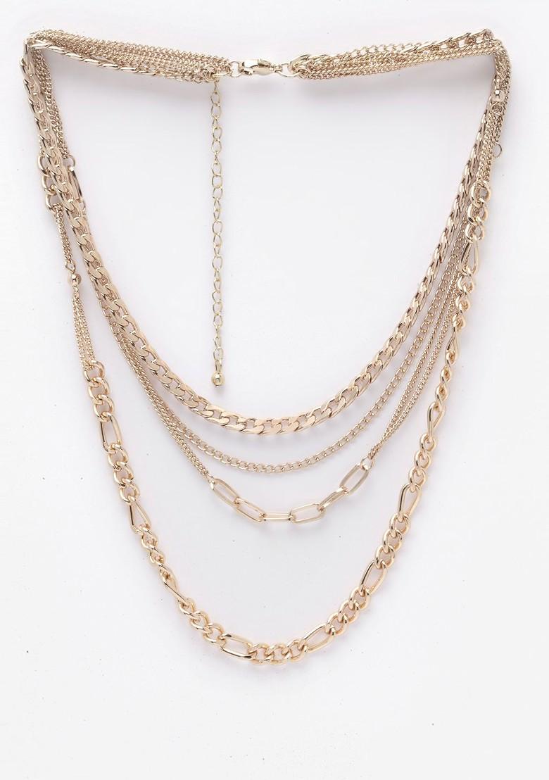 Gold Toned And Plated Layered Handcrafted Necklace