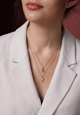 Gold Toned And White Gold Plated Layered Necklace