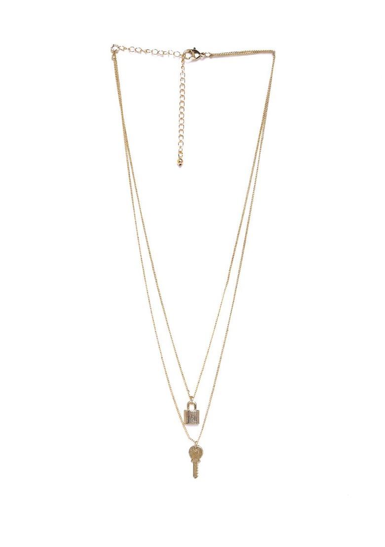 Gold Toned And White Gold Plated Layered Necklace