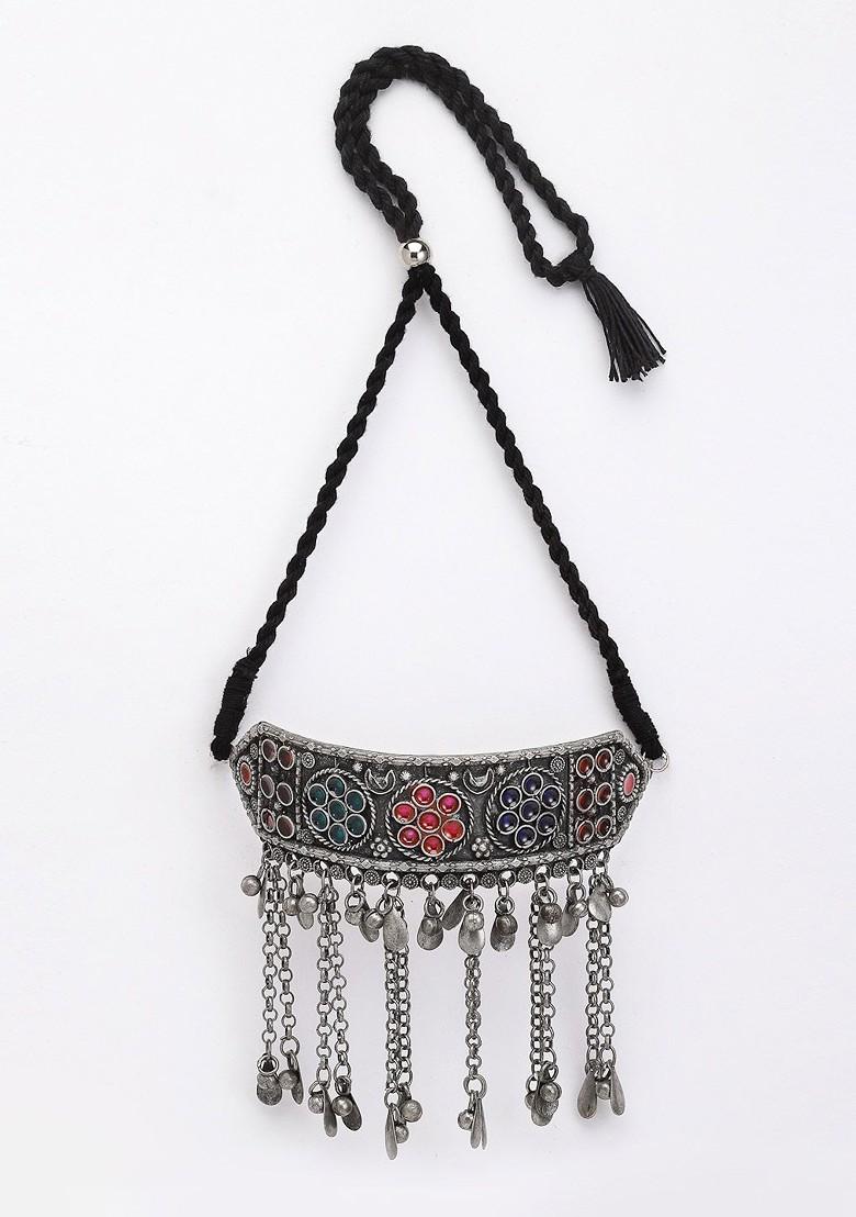 Silver German Silver Oxidised Necklace