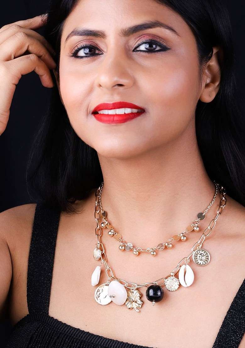 Brass Gold Plated Necklace - Indya