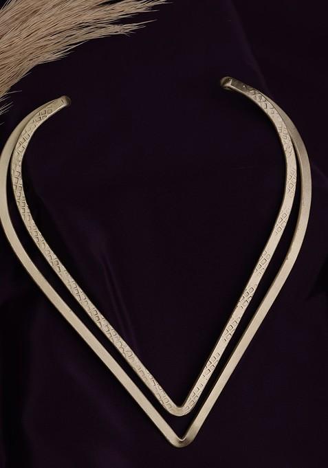 Gold Plated V Shaped Necklace