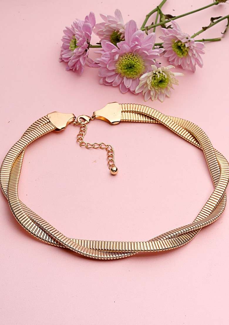 18Kt Gold Plated Stainless Steel Tarnish Free Waterproof Necklace - Indya