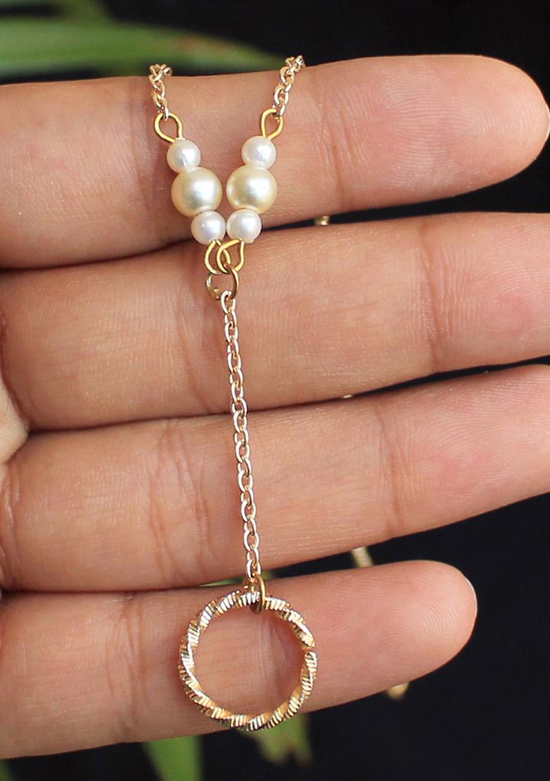 Lariat Necklace With A Ring Drop