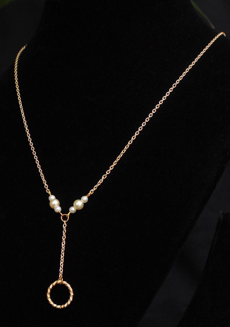 Lariat Necklace With A Ring Drop