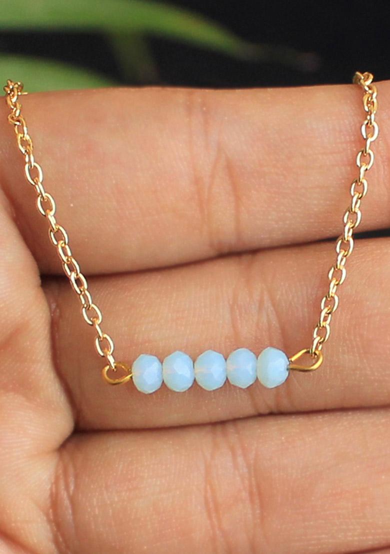 Blue Bar Choker Necklace