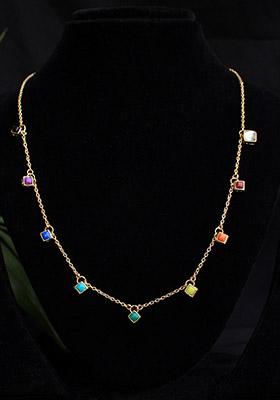 Multi Colored Enameled Kundan Necklace