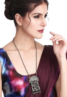 Silver Plated Oxidised Necklace