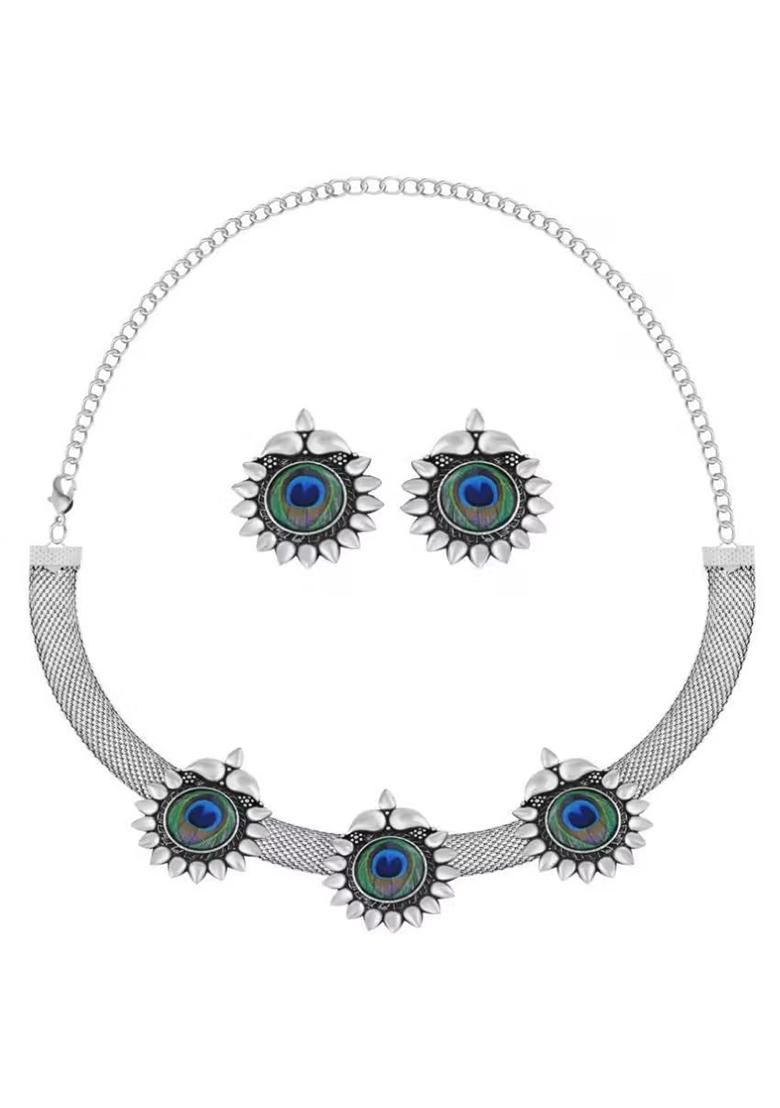 Three Morpankh Designer Choker Necklace For Women