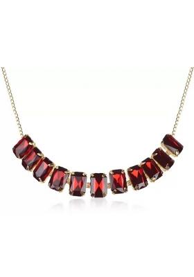 Maroon Square Kundan Choker Necklace Set For Women