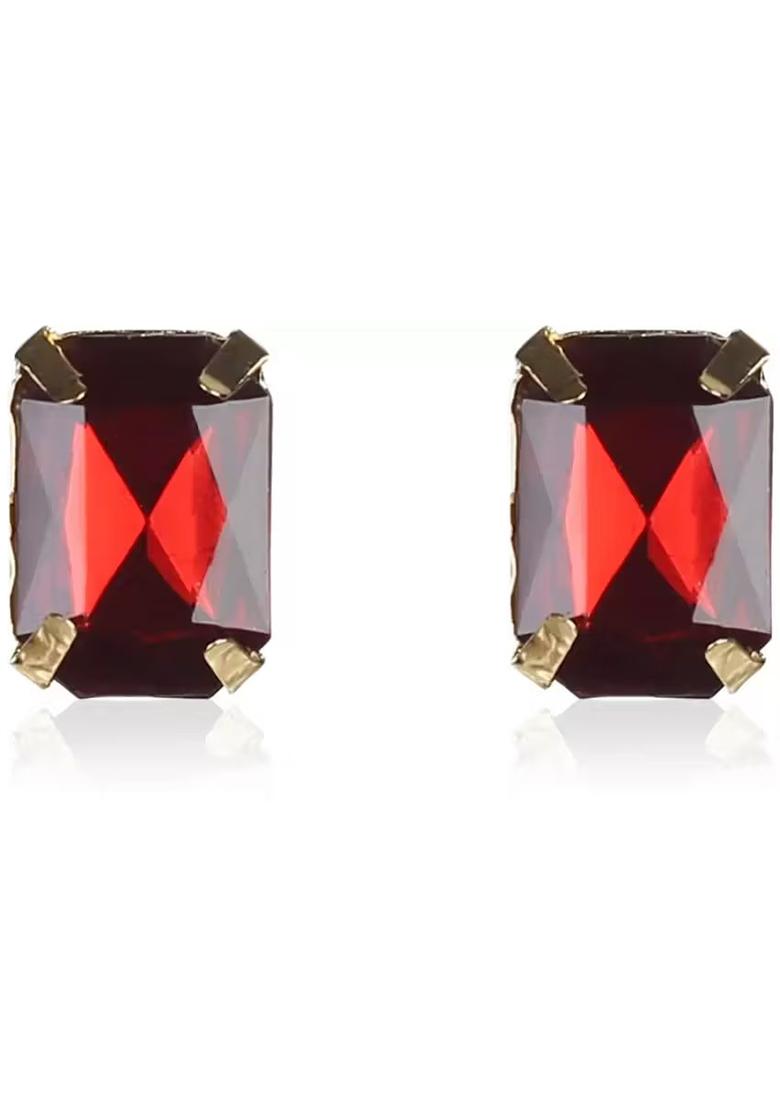 Maroon Square Kundan Choker Necklace Set For Women