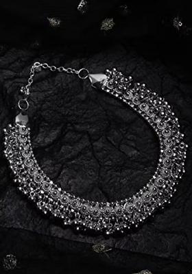 Oxidised Silver Ghunghroo Choker Necklace For Women