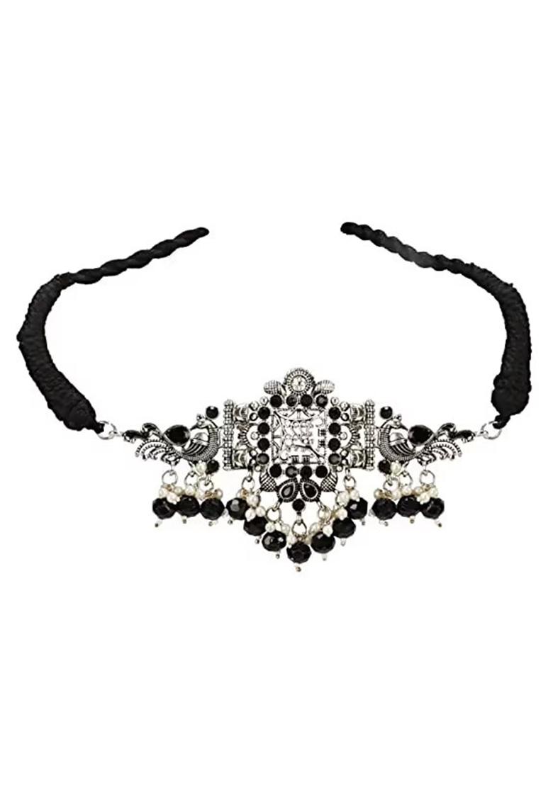 Black Jaali Pattern Designer Necklace For Women